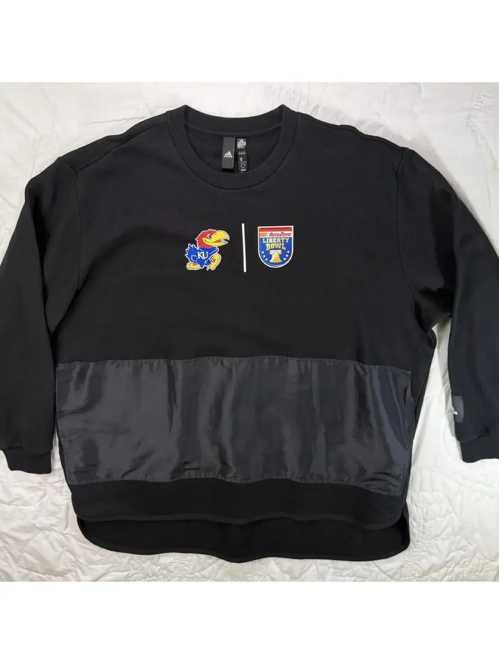 Adidas University of Kansas Jayhawks black crewneck sweatshirt 3XLT